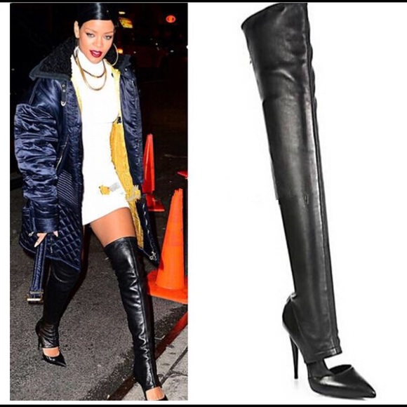 rihanna leather boots